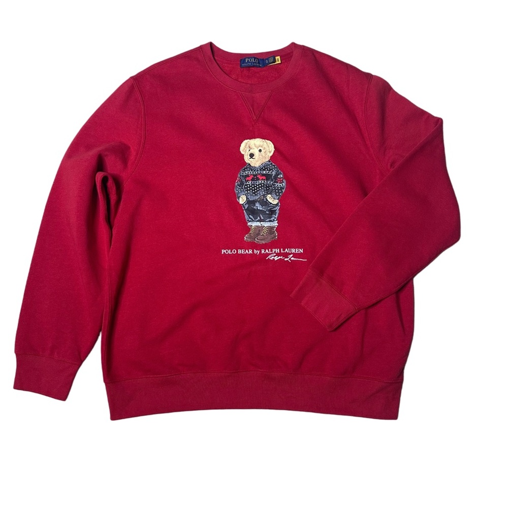 Polo Ralph Lauren Polo Bear Graphic Fleece Red Mens XL